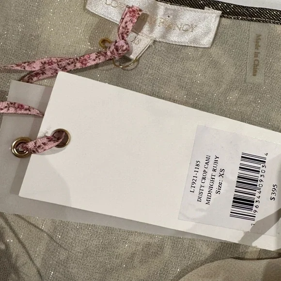 NWT ✨ Loveshackfancy dusty crop camisole top midnight ruby black feathers - Picture 7 of 9